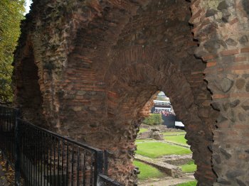 Sections of the Jewry Walls of the Roman Baths remains in Leicester