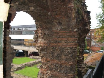 Sections of the Jewry Walls of the Roman Baths remains in Leicester