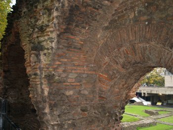 Sections of the Jewry Walls of the Roman Baths remains in Leicester