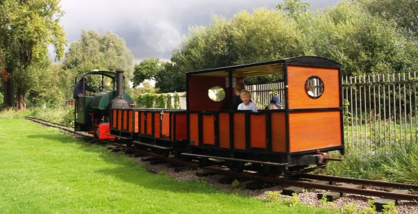 The little steam train locomotive that trundles around the Abbey Pumping Station, and a great little ride for the 'kids' of any age! The Abbey Pumping Station Museum of Science and Technology, Leicester, England, English Midlands