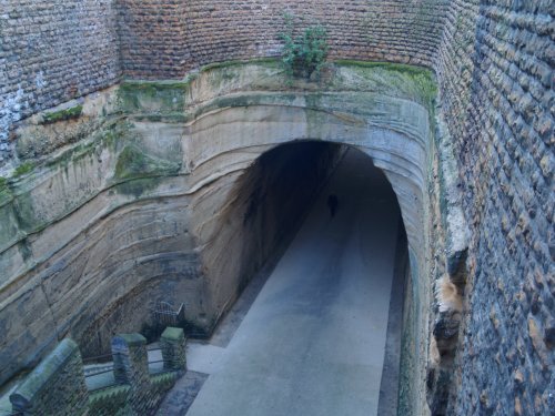 The Park Tunnel was built in 1855 through the sandstone so that horse drawn carriages could go directly to the Park from Derby Road in Nottingham - City of Nottingham, England, English Midlands