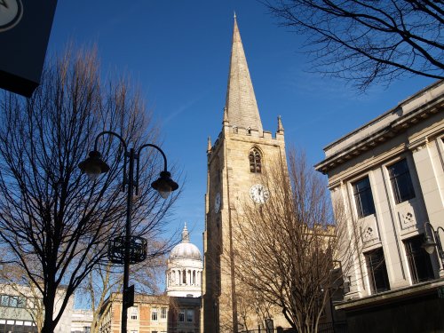 The fine medieval Parish Church of St Peter's Church in the City Centre in the Parish of St Peter and All Saints Nottingham - City of Nottingham, England, English Midlands
