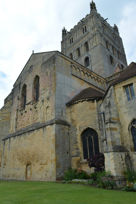 exterior view of the South Transept of Tewkesbury Abbey Gloucestershire England