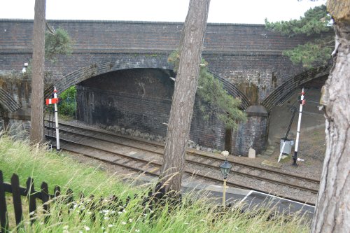 sturdy brick road bridge of Evesham Road (A435) Cheltenham Gloucestershire Warwickshire steam railway England