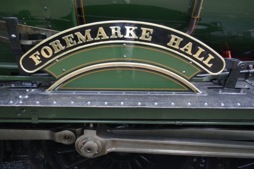 lovely brass nameplate of 7903 Foremarke Hall GWR Modified Hall Class 4-6-0 steam locomotive