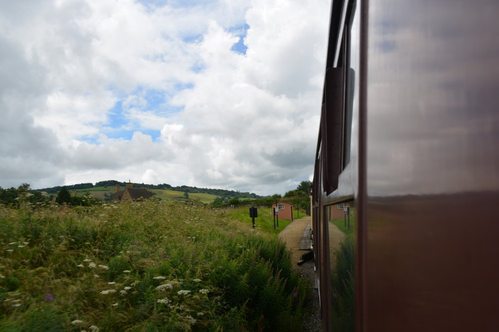 Approaching Hayles Abbey Halt to alight for a walk to Hailes Abbey Gloucestershire Warwickshire steam railway England
