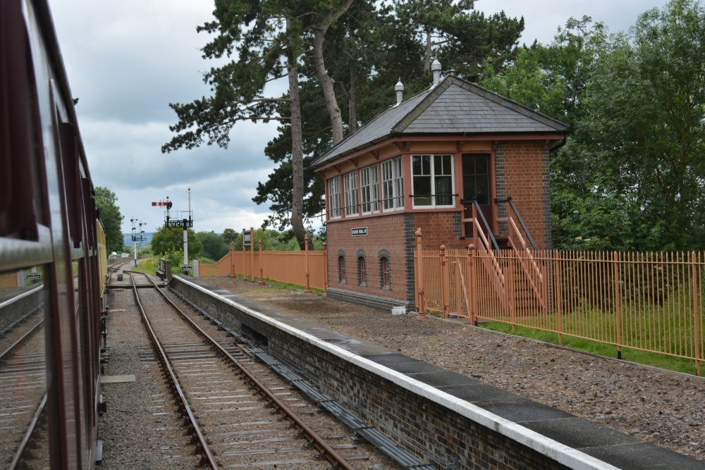 The signal box at Broadway station Gloucestershire Warwickshire steam railway England