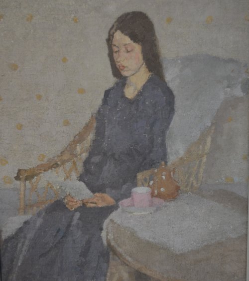 The Convalescent c.1919-1926, oil on canvas by Gwen John Tudor House Art Gallery Broadway Cotswolds village Worcestershire England