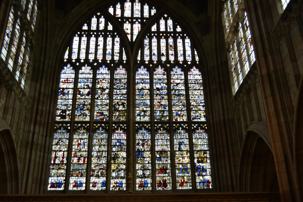 Great East Window of Great Malvern Priory Church Worcestershire England