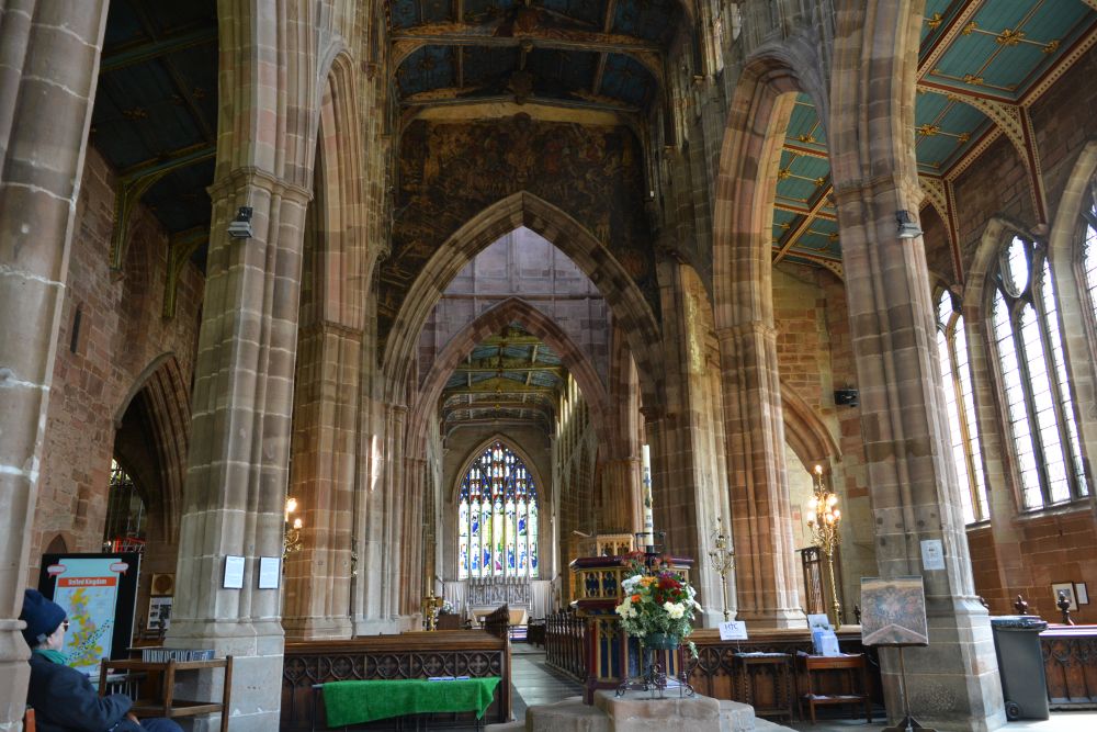 Looking east down the nave of Holy Trinity Parish Church City of Coventry