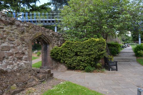 gardens medieval walls around Swanswell Gate City of Coventry