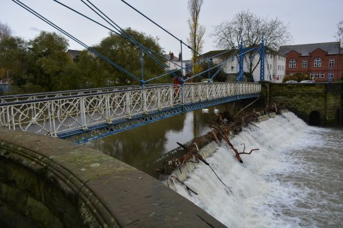 Mill suspension Bridge and Weir Jephson Gardens Leamington Spa