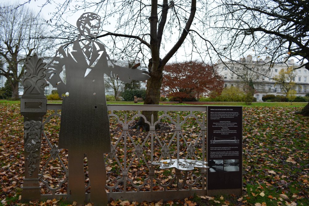 memorial steel sculpture to William Louis de Normanville Jephson Gardens Leamington Spa