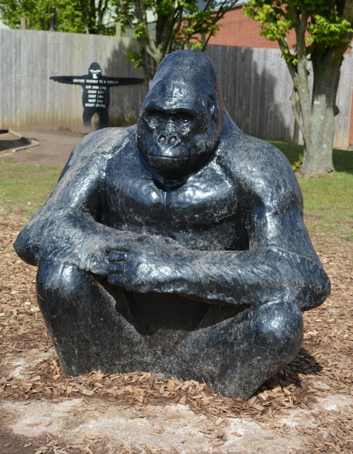 Gorilla sculpture Twycross Zoo, Leicestershire, England