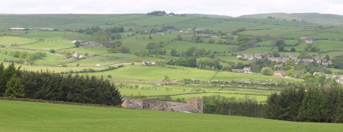 In the distance is a 13th-17th century fortified house called Willimontswick. (enlarged below)