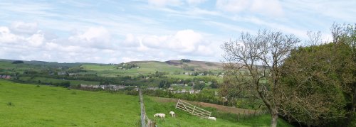 Looking north to the low hills beyond Bardon Mill.