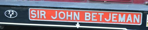 Shed code 72F, name plate of 20142 SIR JOHN BETJEMAN