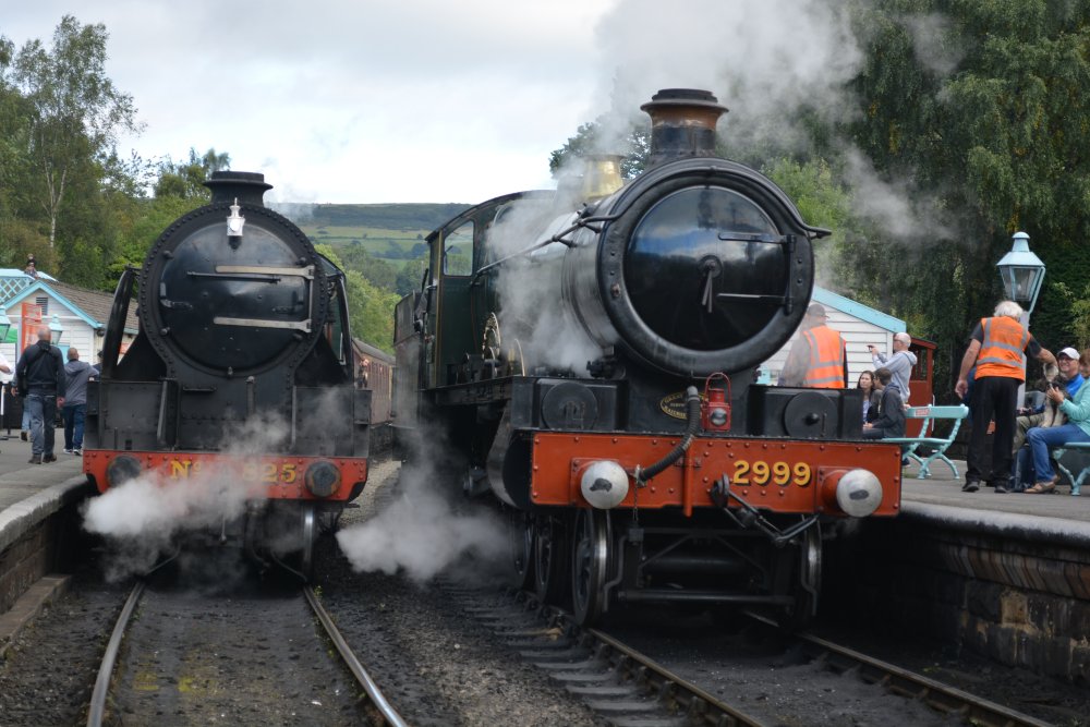 Standing alongside 2999 Lady of Legend at Grosmont station SR Class S15 4-6-0 825 (BR 30825), (NYMR Steam Gala September 2021)