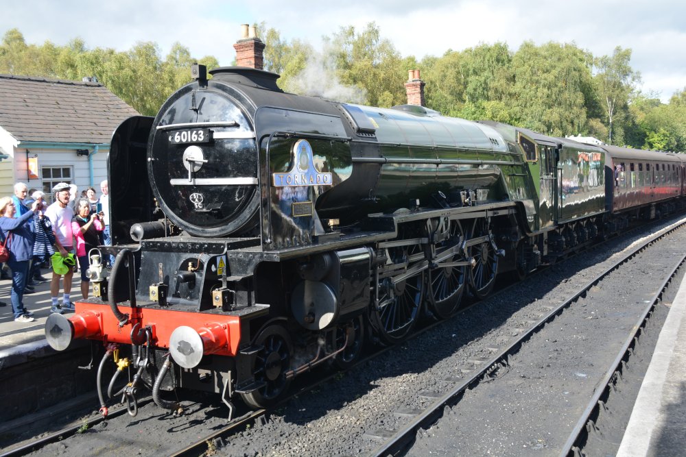 Back in green livery 60163 TORNADO back at Grosmont station, (NYMR Steam Gala September 2021)