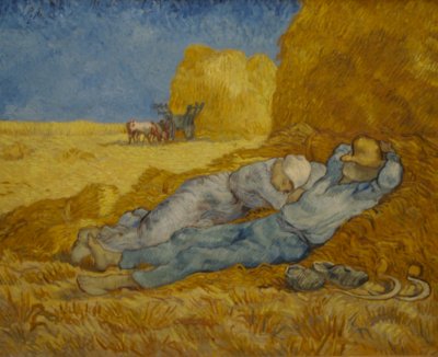 Noon - rest from work by  Van Gogh based on an engraving by Jean Francois Millet.