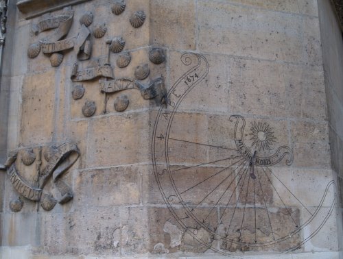 Sun dial (dated 1674).