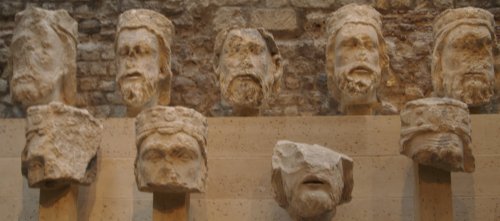 28 heads of the Kings of Judah from excavations in the Rue del la Chausse behind the Opera House.