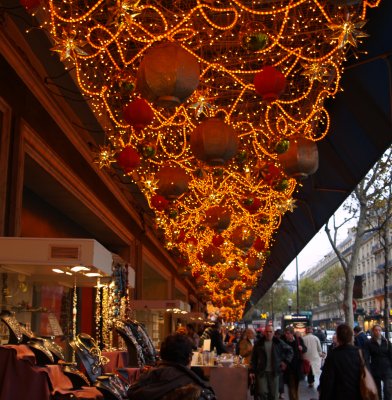 The Christmas lights illuminate the street at all times of the day!