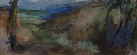 3b. Esk Valley, Autumn. ~ 45cm x 20cm watercolour