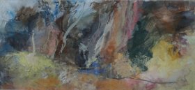 1a. Hutton Mulgrave in winter, inland from Sandsend. ~ 45cm x 20cm watercolour