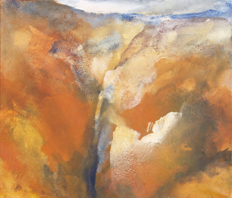 5b. Cleveland ravine, between Scaling Dam and Dalehouse (only visible in late Autumn). ~ 70cm x 60cm acrylics
