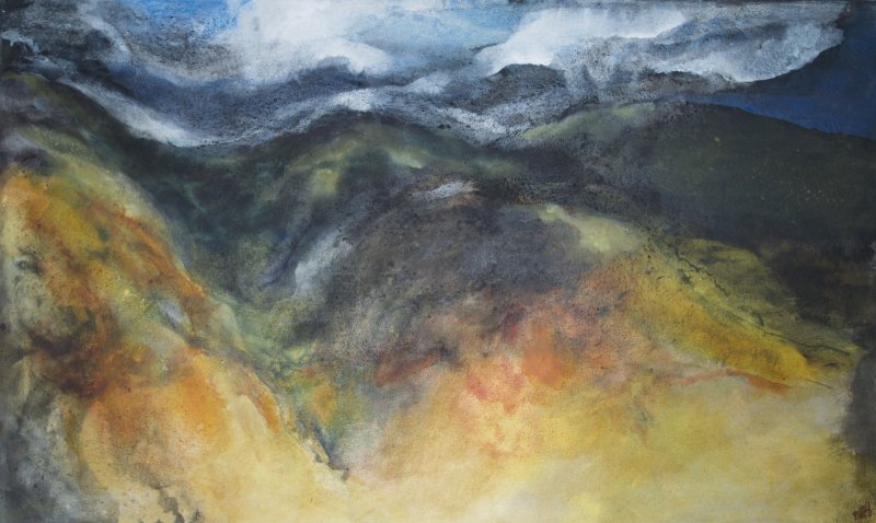 5d. Cumbrian Hills near Buttermere. ~ 150cm x 90cm acrylics
