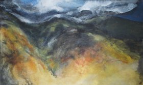 5d. Cumbrian Hills near Buttermere. ~ 150cm x 90cm acrylics
