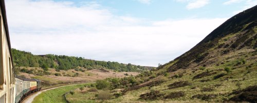 Emerging from Newton Dale Gorge and heading for the village of Goathland.