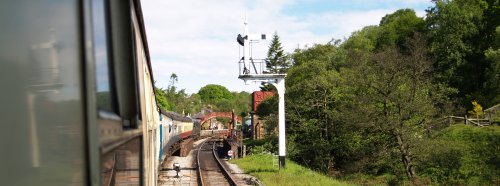 Arriving in Goathland Station.