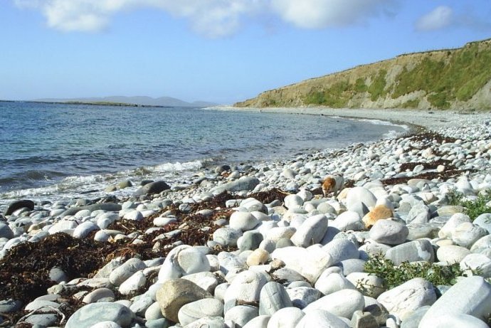 10. Pebble beach below glacial deposition, Renvyle Peninsular, Connemara, Co. Galway