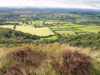 The views of, and from, the impressive White Stone Cliff (or White Mare Crag). - Walking from Sutton Bank National Park Visitor Centre, North York Moors National Park, North Yorkshire, Northern England