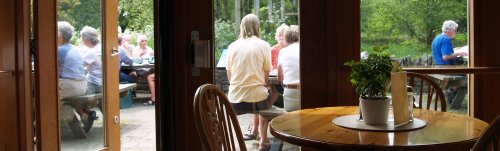 the tearoom at the Sutton Bank North Yorkshire Moors National Park Centre for a well earned cup of tea!