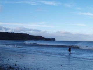 Surfing - Sandsend, on the coast near Whitby, North Yorkshire
