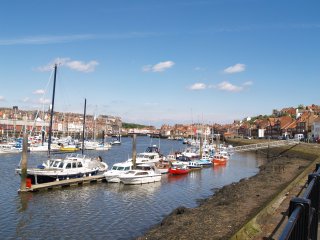 The yacht moorings in Whitby Harbour, Whitby Town, North Yorkshire, England