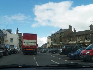 The busy main street of Hawes, Yorkshire Dales National Park, North Yorkshire, Northern England