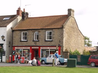 ITV1's film set 'Aidensfield Stores' - Goathland, North York Moors National Park, North Yorkshire, Northern England
