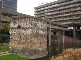 Old Roman-Medieval City Walls - Barbican Centre-Complex, London Town-City, England