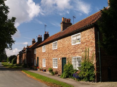 Cottages in Scampston Village, North Yorkshire, Northern England