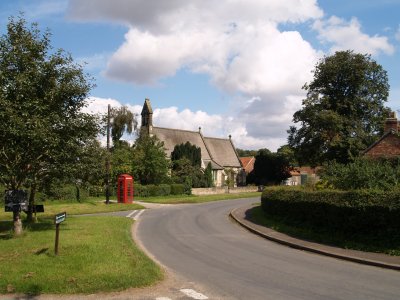 Centre of Scampston Village, North Yorkshire, Northern England