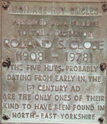 Plaque near the iron age hut circles