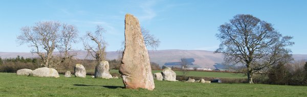 Long Meg and her Daughters stone circle near Penrith, Cumbria.