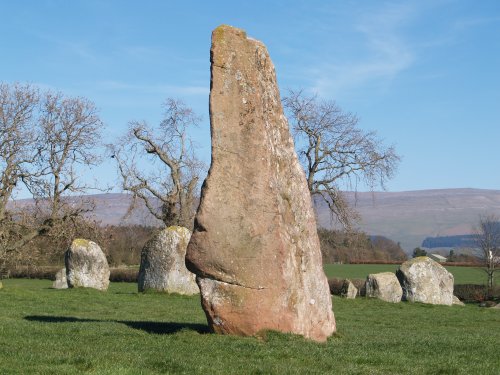 Long Meg and her Daughters stone circle near Penrith, Cumbria.