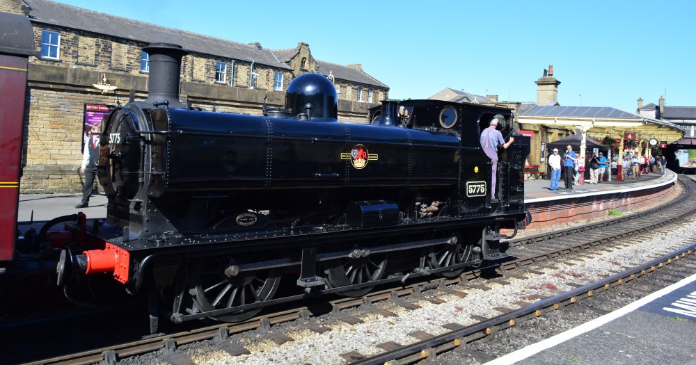 GWR Class 5700 tank engine 7714 masquerading as 5775 Keighley & Worth Valley Railway, 50th Anniversary gala week in June 2018