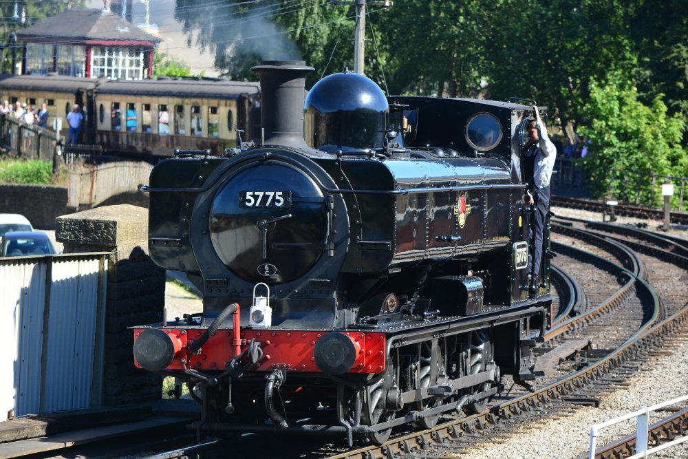 GWR Class 5700 tank engine 7714 masquerading as 5775 Keighley & Worth Valley Railway, 50th Anniversary gala week in June 2018