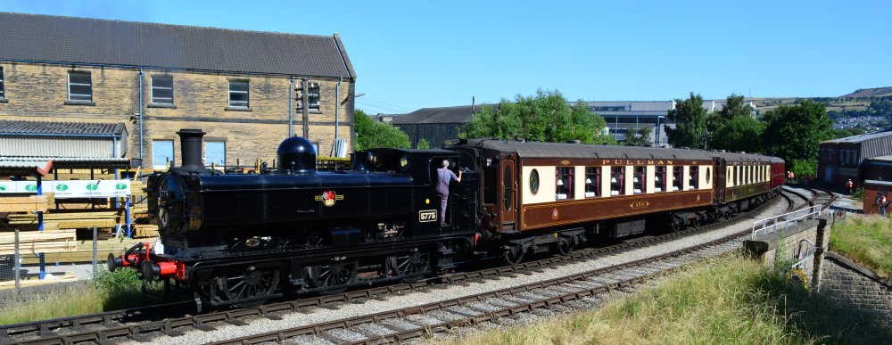 GWR Class 5700 tank engine 7714 masquerading as 5775 Keighley & Worth Valley Railway, 50th Anniversary gala week in June 2018